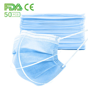 FDA Certified, 3-PLY, Disposable Non-Woven Fabric Face Mask, 50 pcs (Medical Workers, Friends & Family)